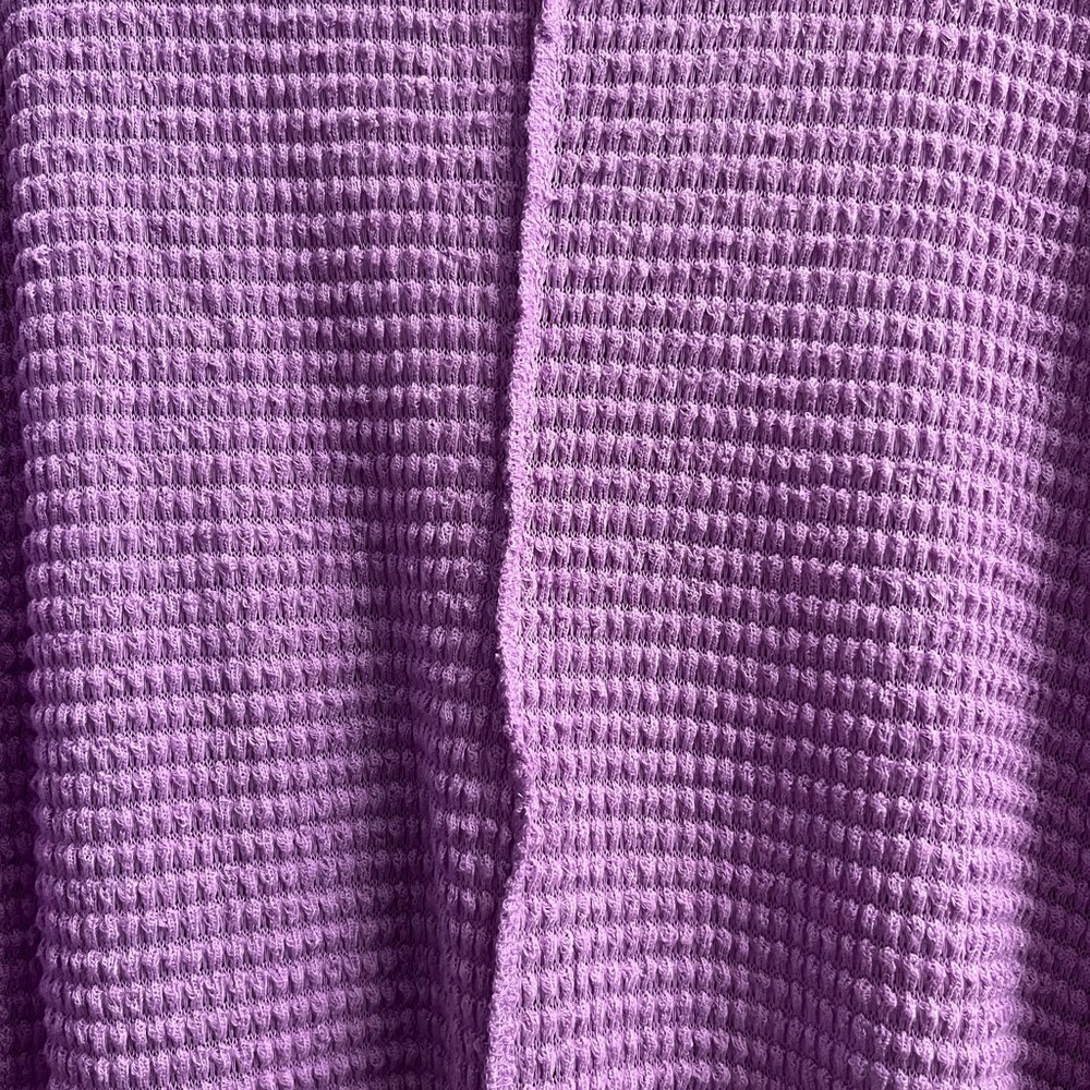 Zenana Outfitters Purple  Waffle Knit Top Dolman Sleeves Large/XLarge - Picture 5 of 6